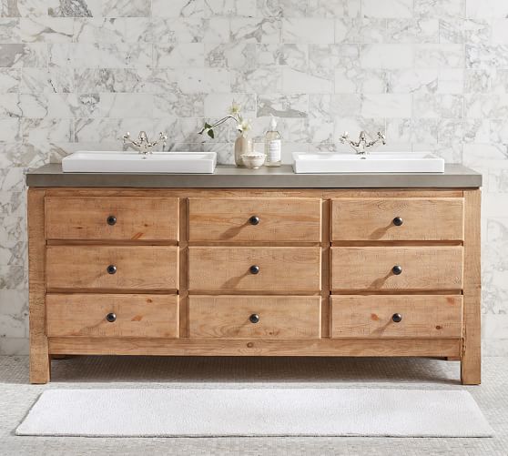 Mason 72 Double Sink Vanity Pottery Barn, How Far Apart Are Sinks On A 72 Inch Vanity
