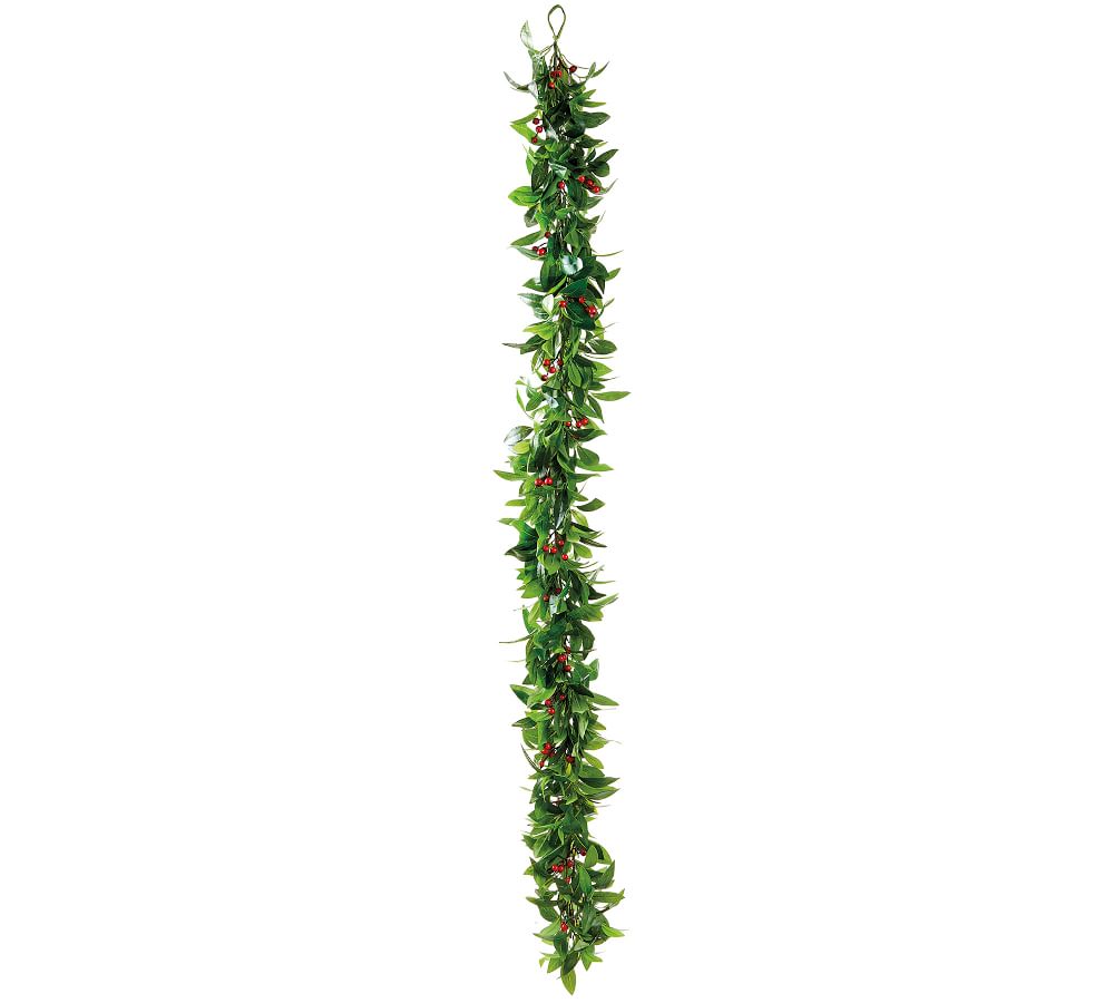 Artificial Laurel Leaf And Berry Garland, Set of 2 | Pottery Barn