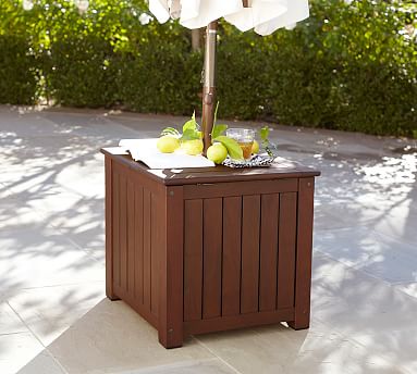 Ham Umbrella Stand Side Table Honey Outdoor Umbrellas Pottery Barn Ham Umbrella Stand Side Table, Umbrella Stand Side Table Base