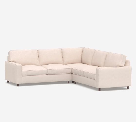 PB Comfort Square Arm Upholstered 3-Piece L-Sectional | Pottery Barn