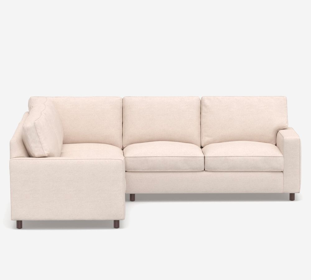 PB Comfort Square Arm Upholstered 3Piece LSectional Pottery Barn
