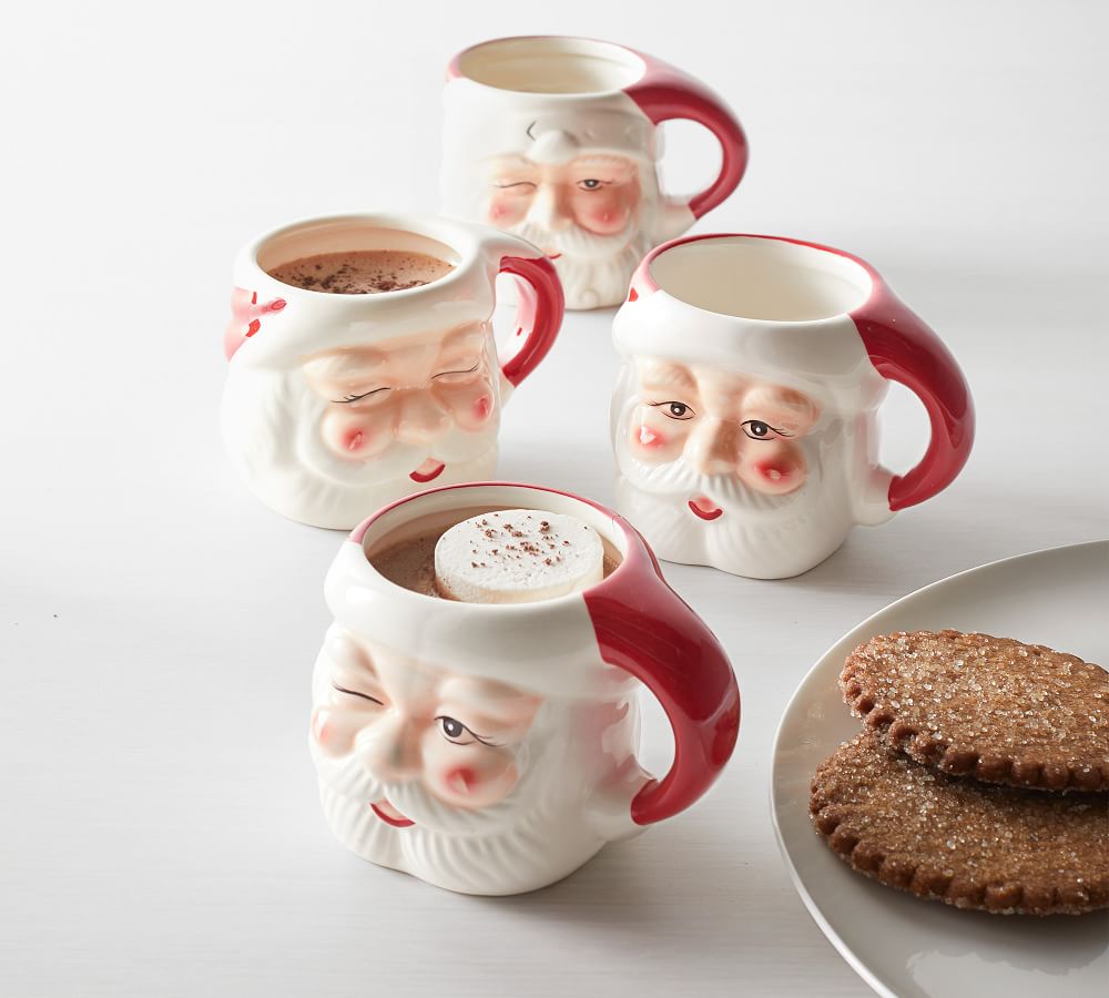 NEW Pottery Barn Mrs Santa Claus Christmas Figural Mug 7 oz 