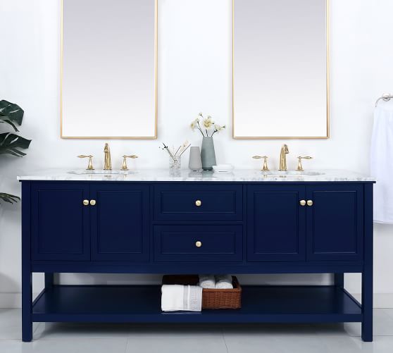 Taryn 72 Double Sink Vanity Pottery Barn - Blue Double Vanity Bathroom Ideas