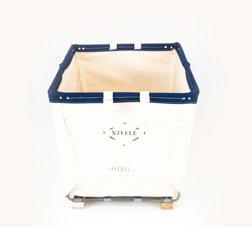 Large Canvas Laundry Basket on Wood Runners Pottery Barn