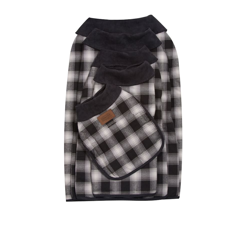 Pendleton® Charcoal Plaid Dog Coat Collection Pottery Barn