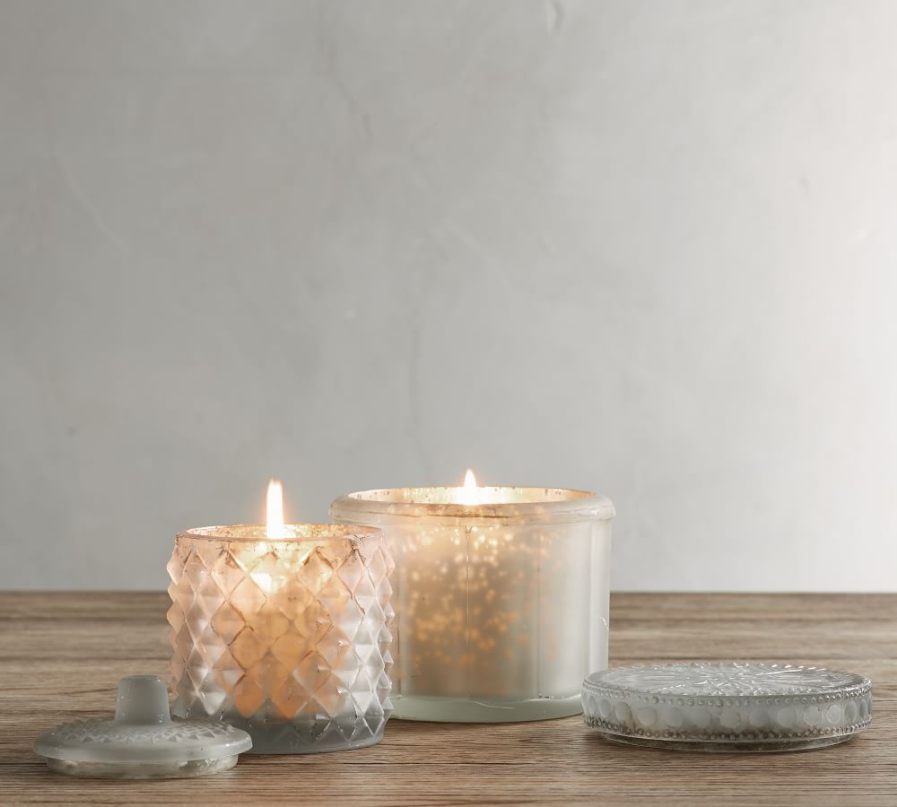 Crystal Lidded Glass Candle Pot White Spiced Pomander Pottery Barn