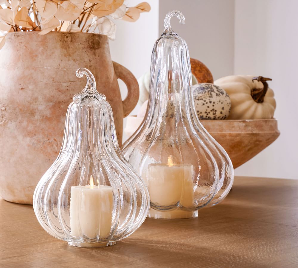 Pumpkin & Gourd Handcrafted Recycled Glass Cloches Pottery Barn
