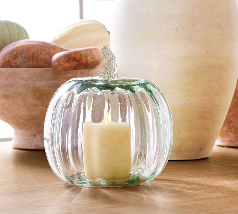 Pumpkin & Gourd Handcrafted Recycled Glass Cloches Pottery Barn
