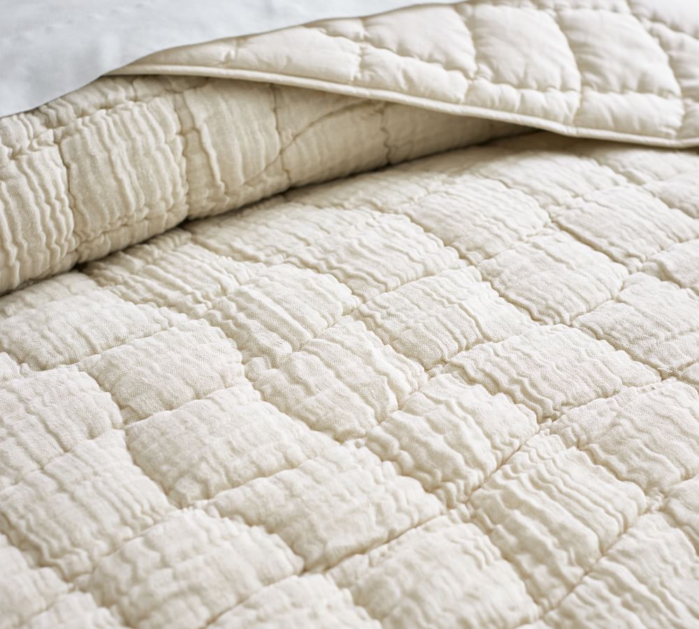 Cloud Linen Handcrafted Quilt | Pottery Barn