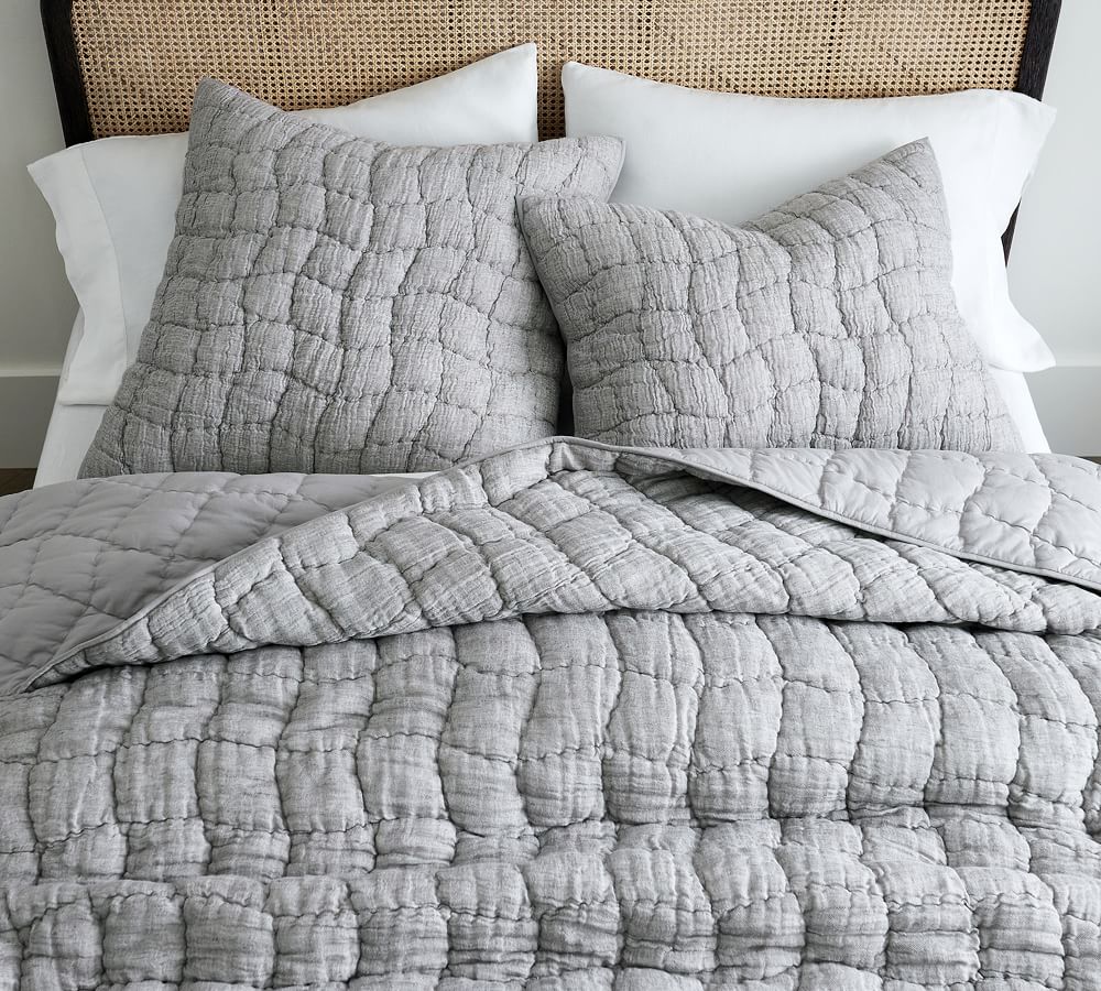 Cloud Linen Handcrafted Quilt | Pottery Barn