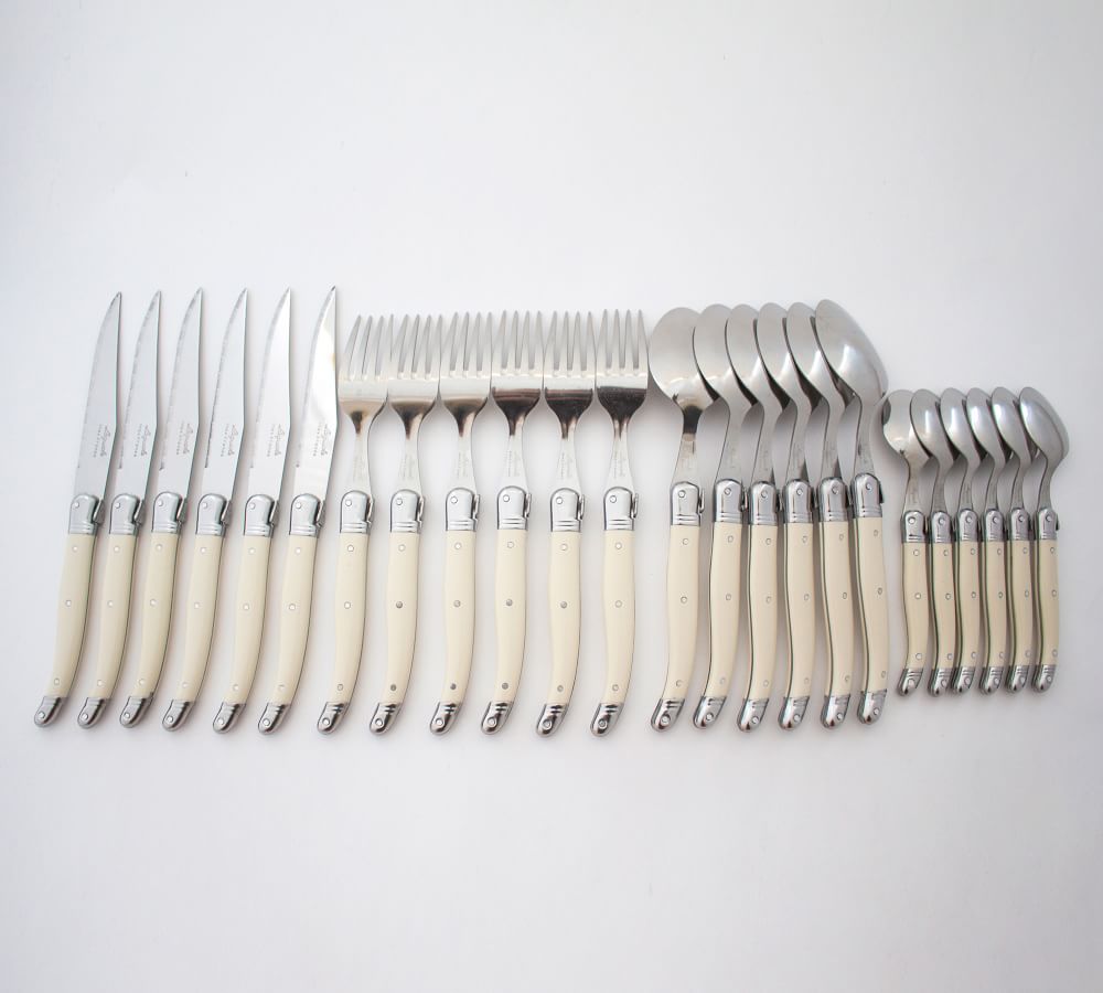 Laguiole Stainless Steel 24Piece Boxed Flatware Set Pottery Barn