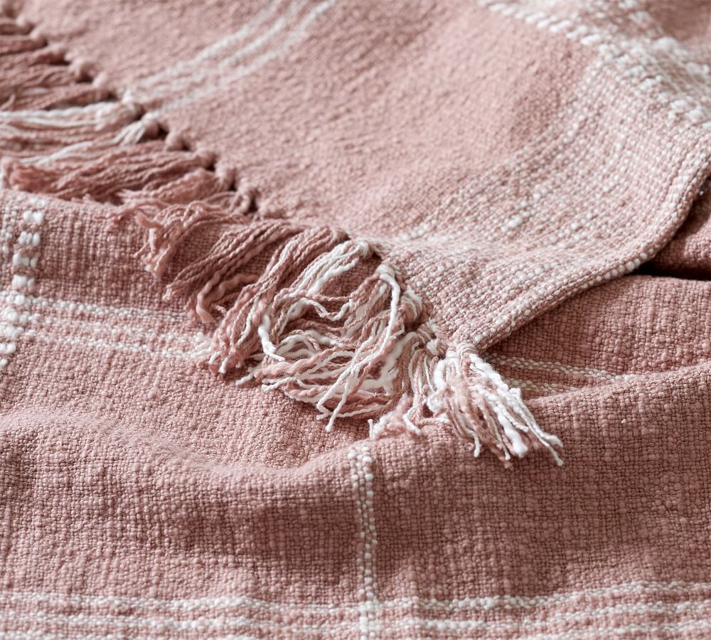Killian Windowpane Textured Throw Blanket Pottery Barn