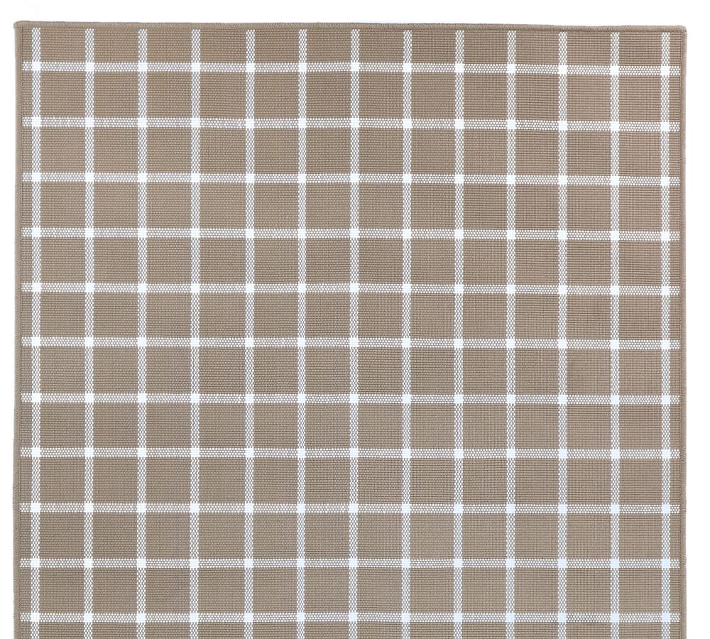 Custom Woven Plaid Boucle Indoor/Outdoor Rug Pottery Barn