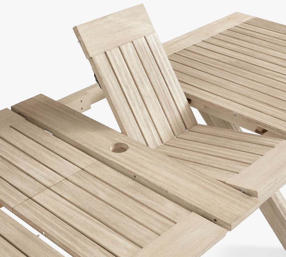 Indio 76.5" FSC® Eucalyptus XBase Extending Dining Table Pottery Barn