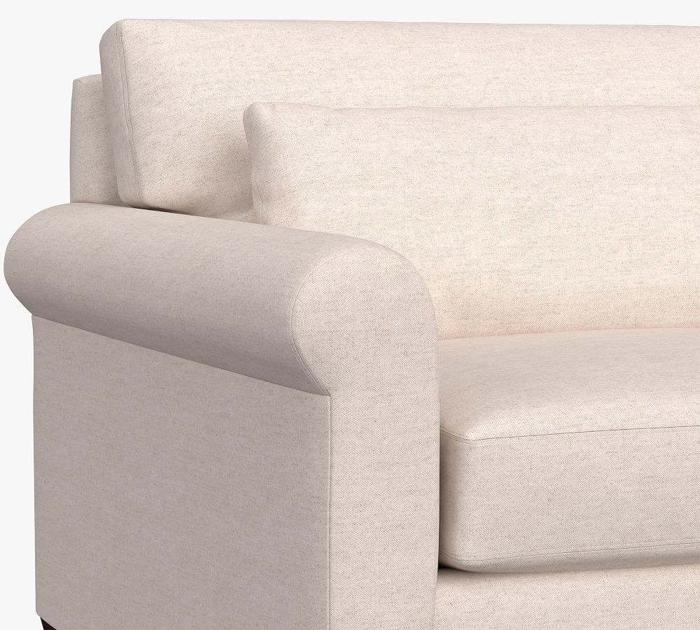 York Roll Arm Deep Seat Fabric Sofa Pottery Barn