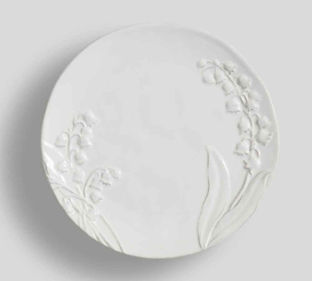 Monique Lhuillier Lily of the Valley Embossed Stoneware Salad Plates