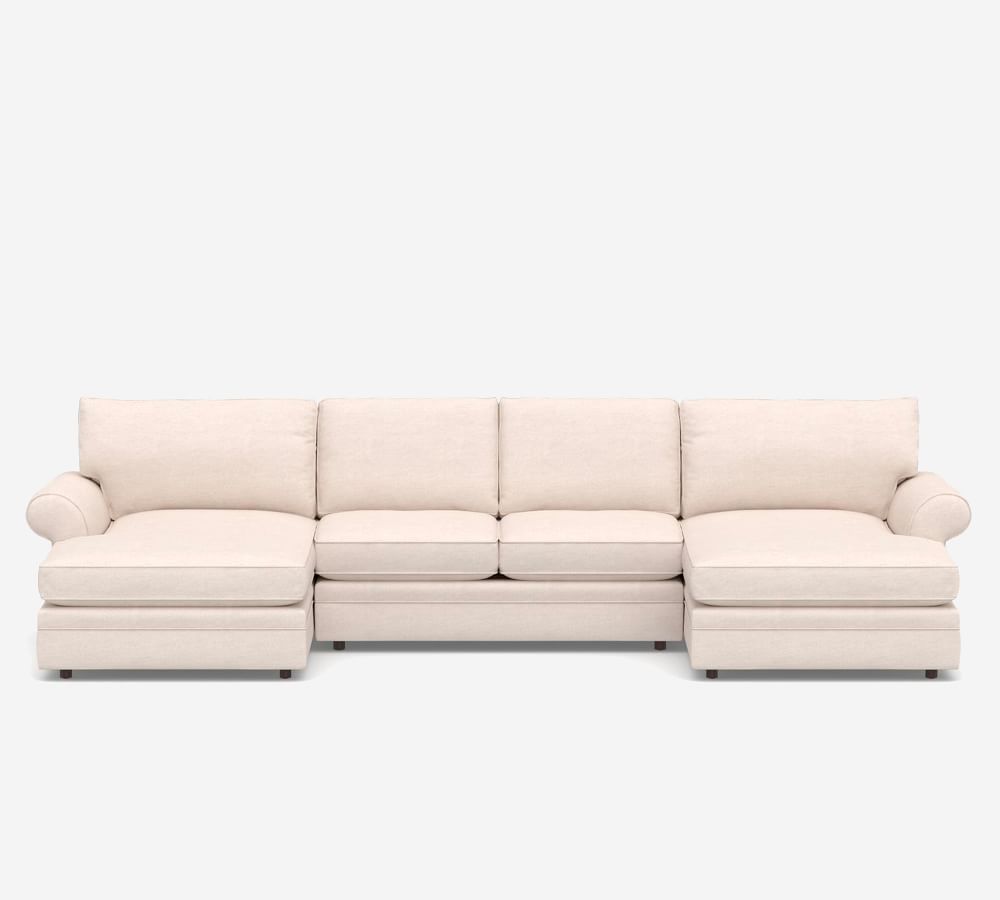Pearce Roll Arm Upholstered UShaped Double Chaise Sectional Pottery Barn