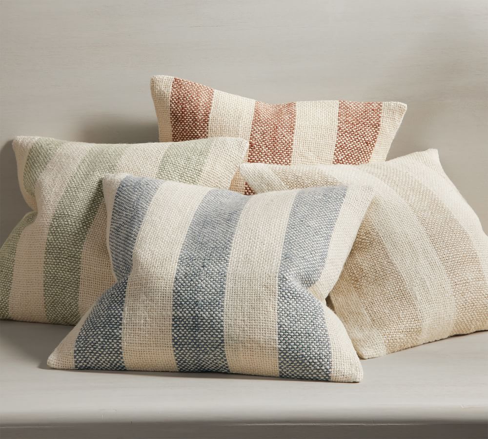 Faye Textured Striped Pillow Cover Pottery Barn