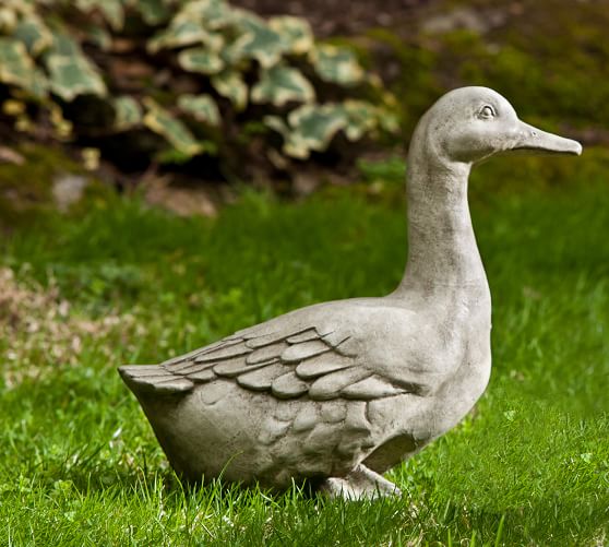 Solid Concrete Duck Bird Statue Garden Pond VINTAGE ENGLISH DUCKLINGS Set/3 