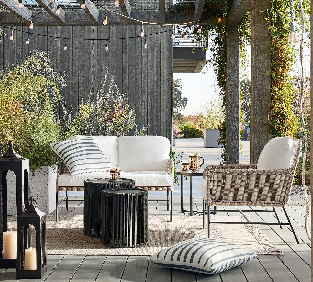 Tulum AllWeather Wicker 47" Patio Loveseat Pottery Barn