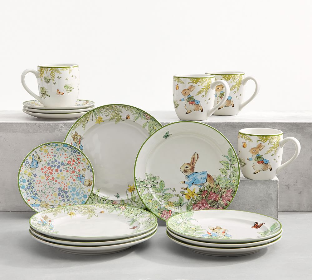 Peter Rabbit™ Stoneware 16Piece Dinnerware Set Pottery Barn