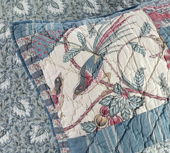 Details about   New Pottery Barn Fiorella Patchwork Quilt Euro Cotton Sham Bedding Americana 