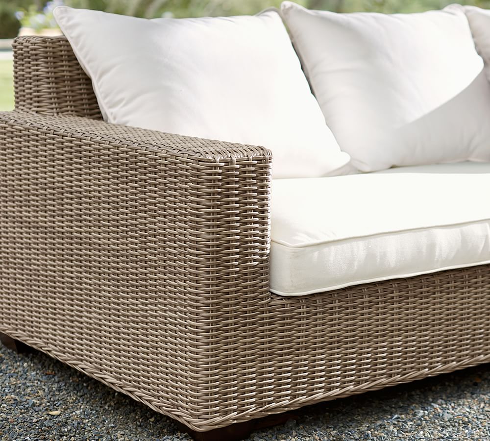 Torrey AllWeather Wicker SquareArm Outdoor Sofa Pottery Barn