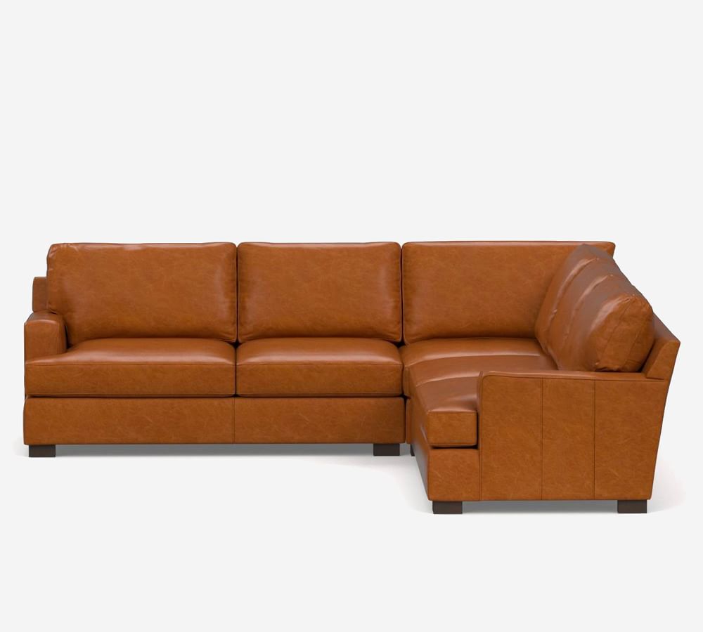 Townsend Square Arm Leather 3Piece LSectional Pottery Barn