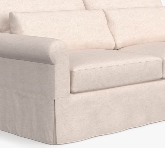 York Roll Arm Deep Seat Slipcovered, Rolled Arm Bench Slipcover