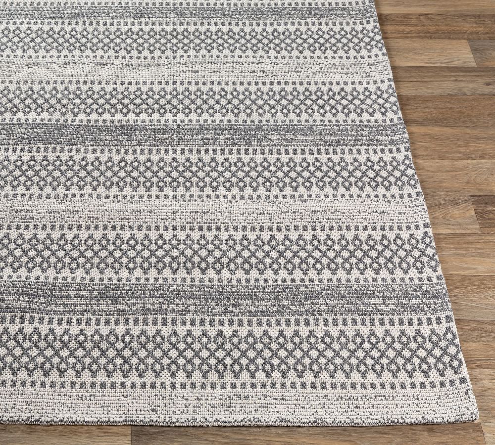 Loida Machine Washable Striped Cotton Rug Pottery Barn