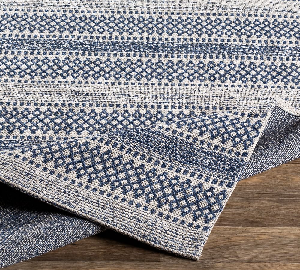 Loida Machine Washable Striped Cotton Rug Pottery Barn