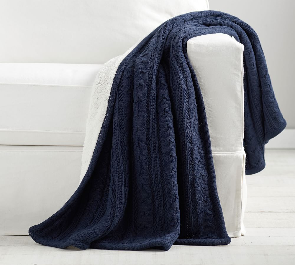 Cozy Cable Knit Throws Pottery Barn