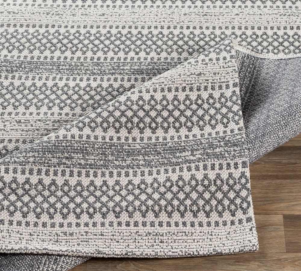 Loida Machine Washable Striped Cotton Rug Pottery Barn