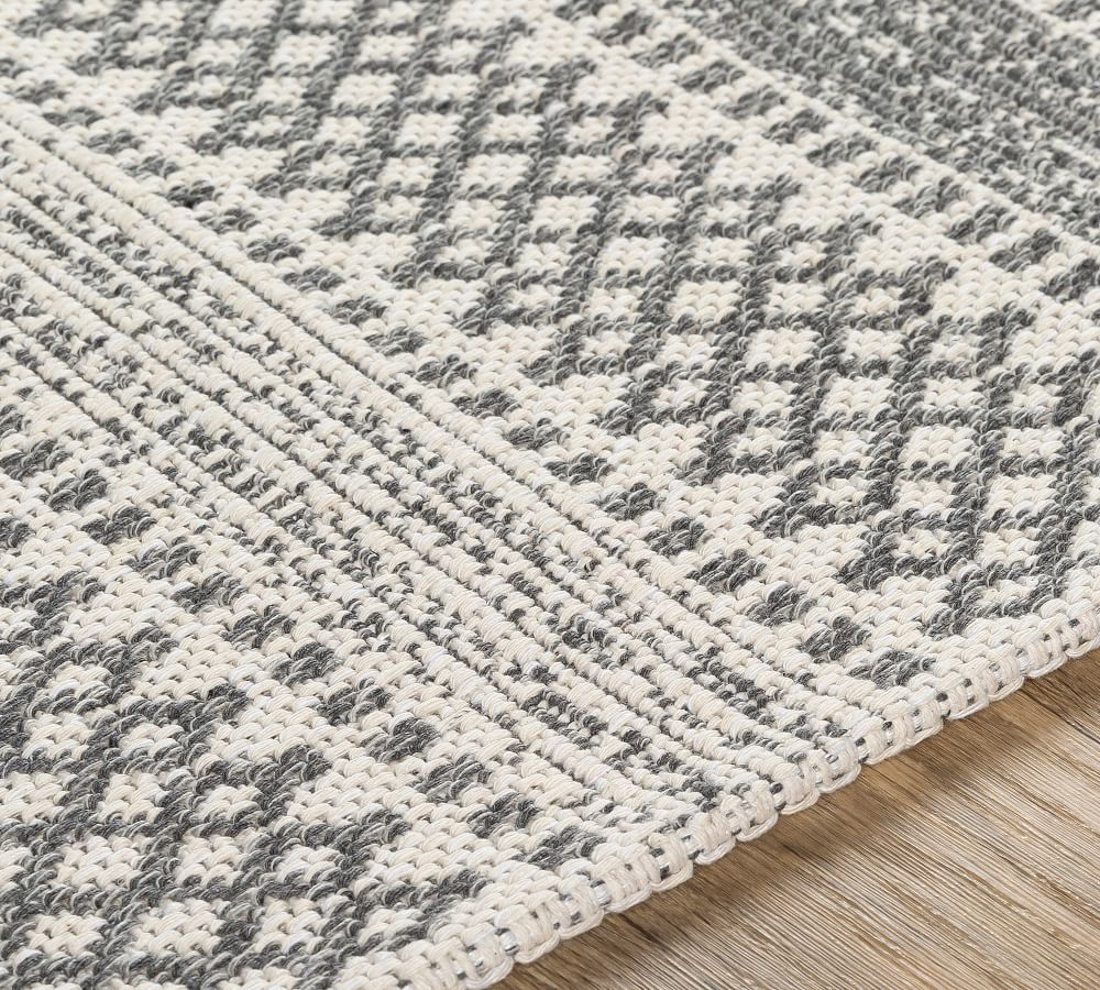 Loida Machine Washable Striped Cotton Rug Pottery Barn