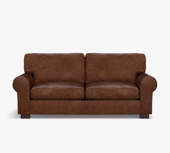 tan leather two seater sofa