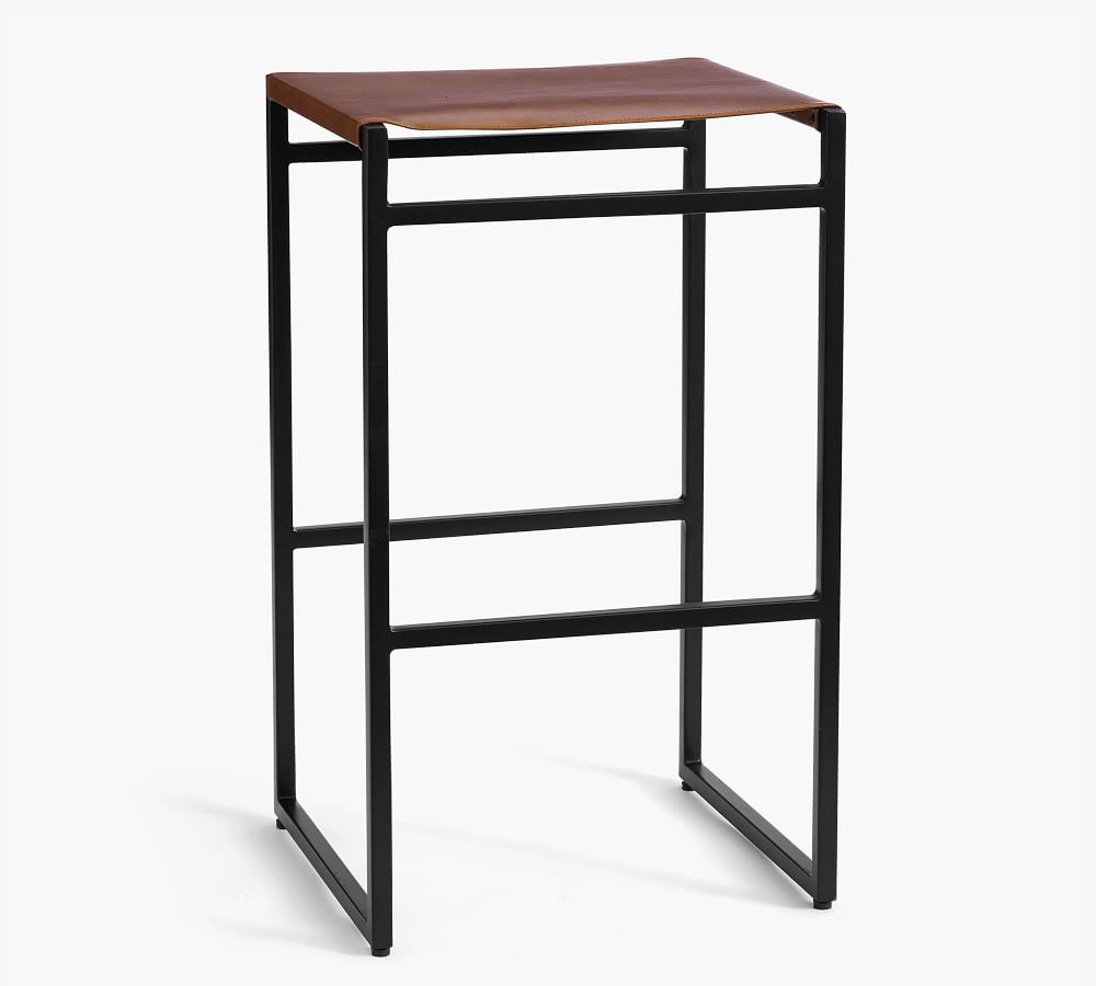 Hardy Backless Leather Bar & Counter Stools | Pottery Barn