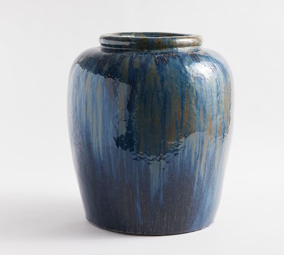 Blue Ceramic Stoneware Vase