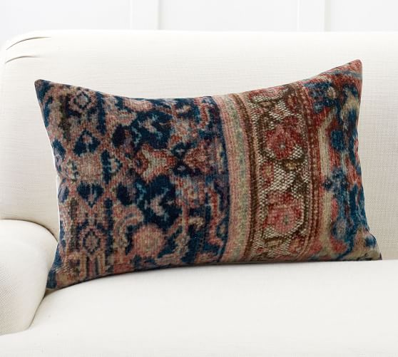 Pottery Barn MARLENA TOILLE LUMBAR Pillow Cover 16 X 26 ~ NWT ~ Blue 