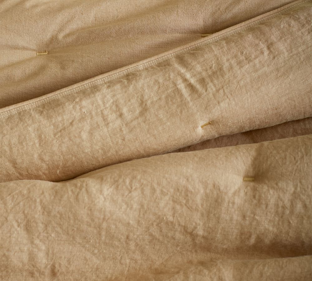 Belgian Flax Linen Comforter - White | Pottery Barn