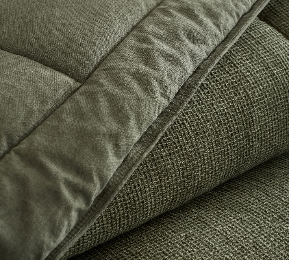 Belgian Flax Linen Waffle Comforter Pottery Barn