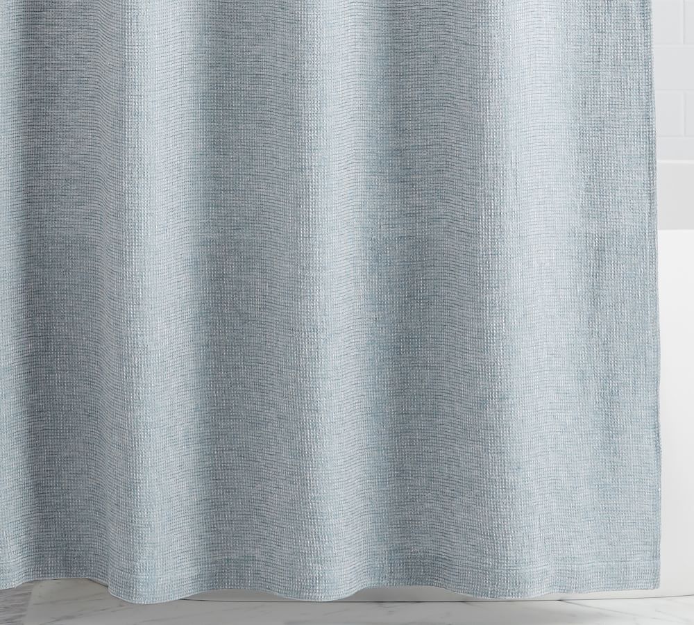 Belgian Flax Linen Waffle Shower Curtain | Pottery Barn