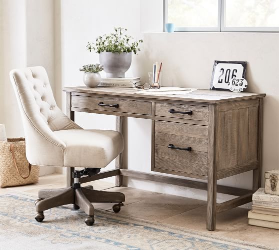 wooden desk with chair