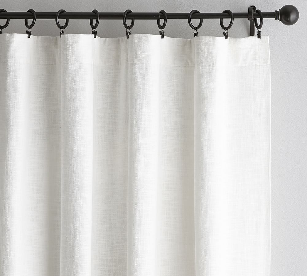 Seaton Textured Cotton Curtain | Pottery Barn