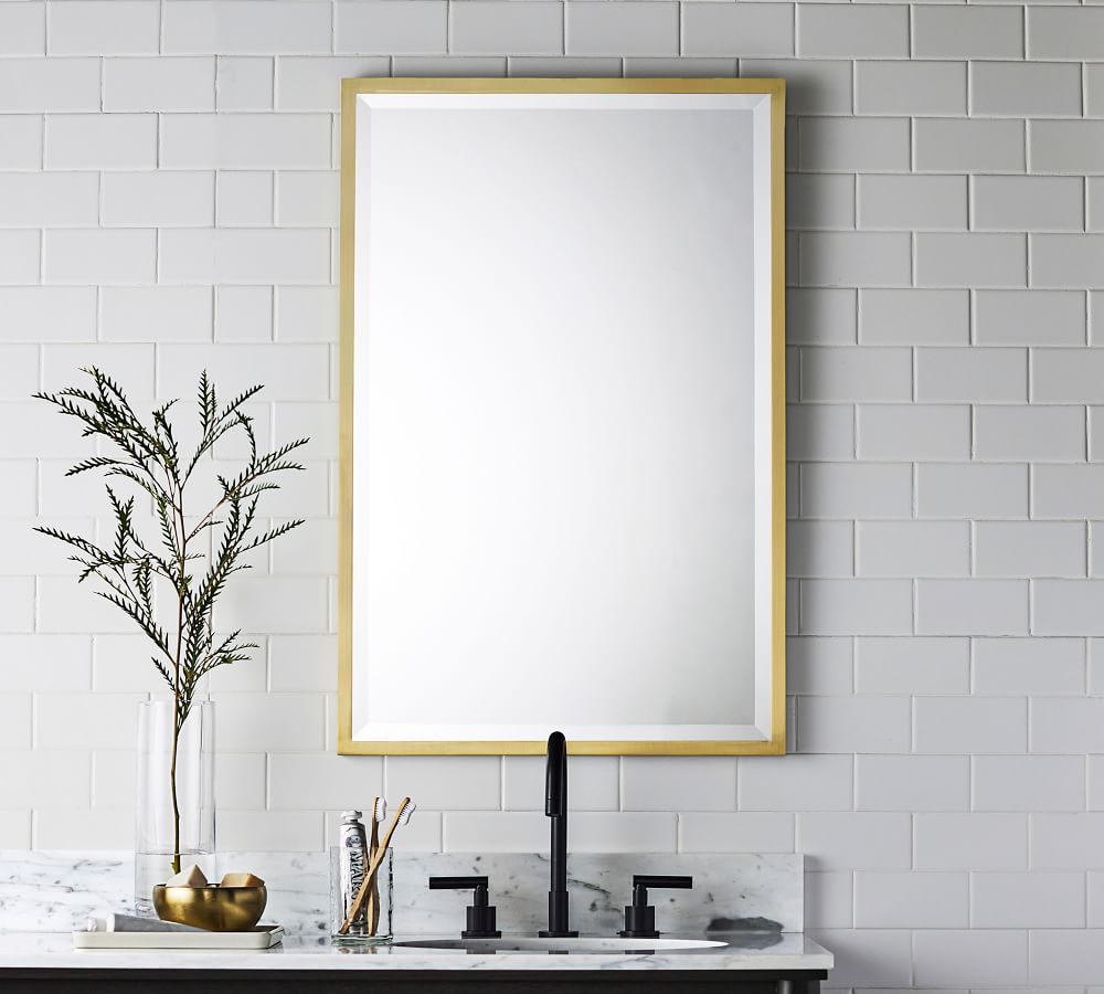 Kensington Rectangular Mirror with DRing Mount Pottery Barn