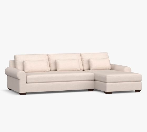 Roll Arm Deep Seat Upholstered Sofa, Rolled Arm Bench Seat Sofa