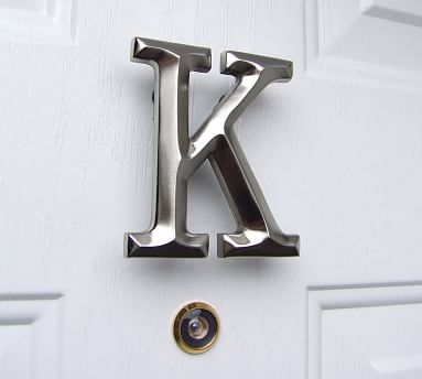 Polished Brass Door Knocker Monogram 'J' Hamptons Coastal Classic Home Decor 