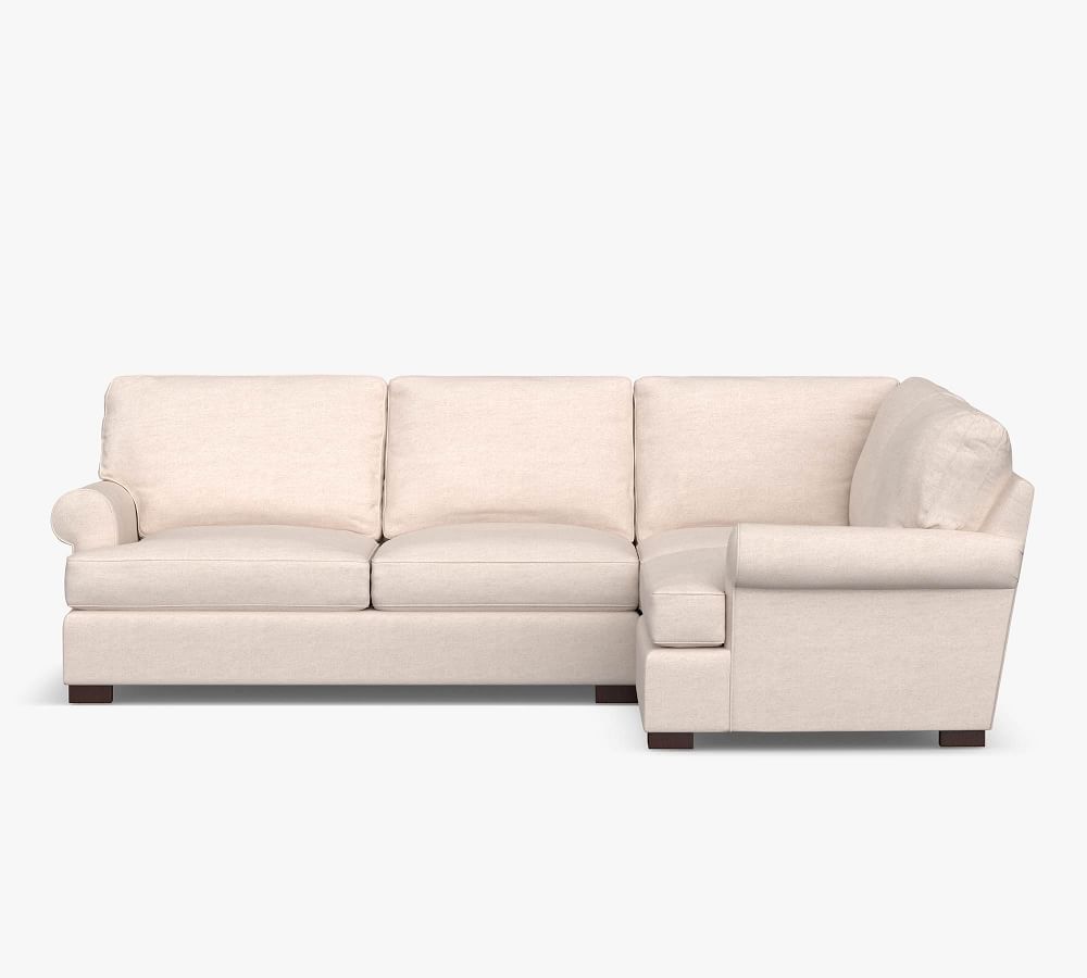 Townsend Roll Arm Upholstered 3Piece Sectional Pottery Barn