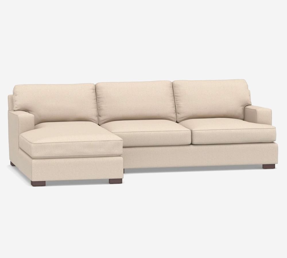 Townsend Upholstered Square Arm Sofa with Chaise Sectional Pottery Barn