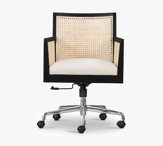 lisbon cane swivel desk chair