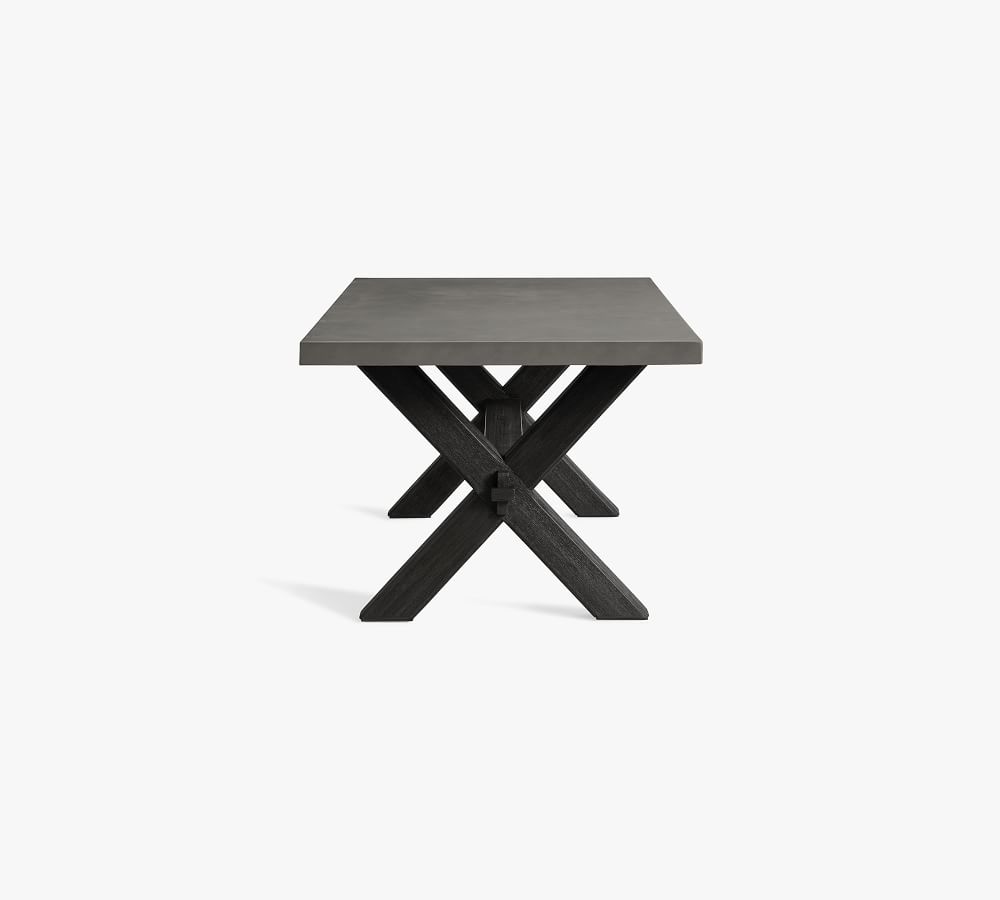 Abbott Indoor/Outdoor 84" Concrete & FSC® Acacia Dining Table Pottery